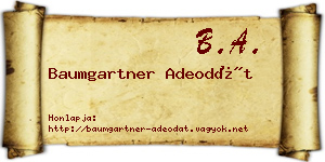Baumgartner Adeodát névjegykártya